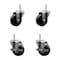 Service Caster 35 Inch Phenolic Wheel Swivel 58 Inch Threaded Stem Caster Set 2 Brakes SCC SCC-TS20S3514-PHS-58212-2-TLB-2 - alternate 1